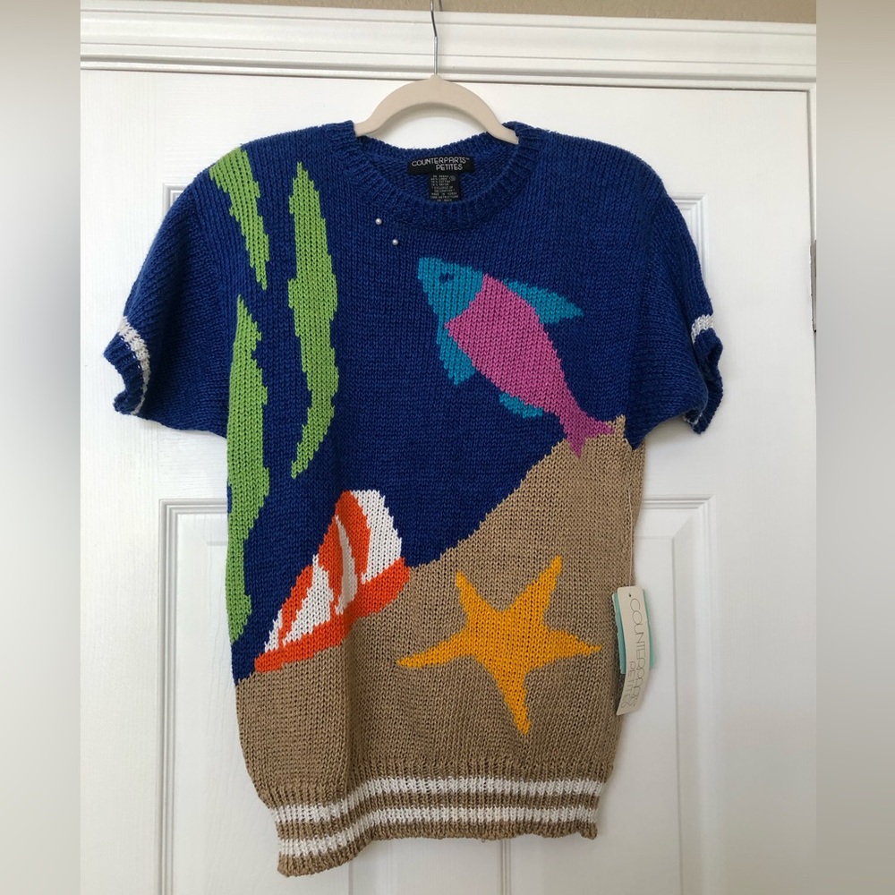NWT Counterparts Petites Vintage Knit Sweater - Linen Blend